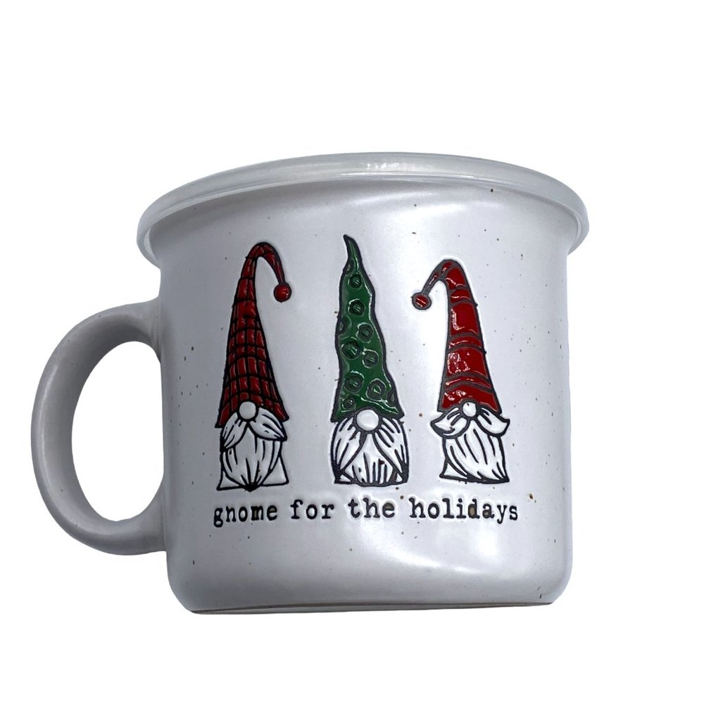 GNOME FOR THE HOLIDAYS Peppermint & Pine Large Soup Holiday Mug With Lid